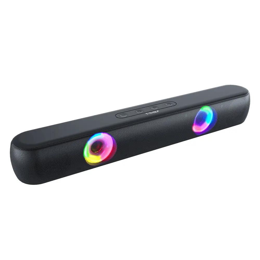 BT320 RGB Bluetooth Speaker – Dual 5W Stereo, TWS, Wireless Soundbar with Colorful Lights - FORGEMYPC
