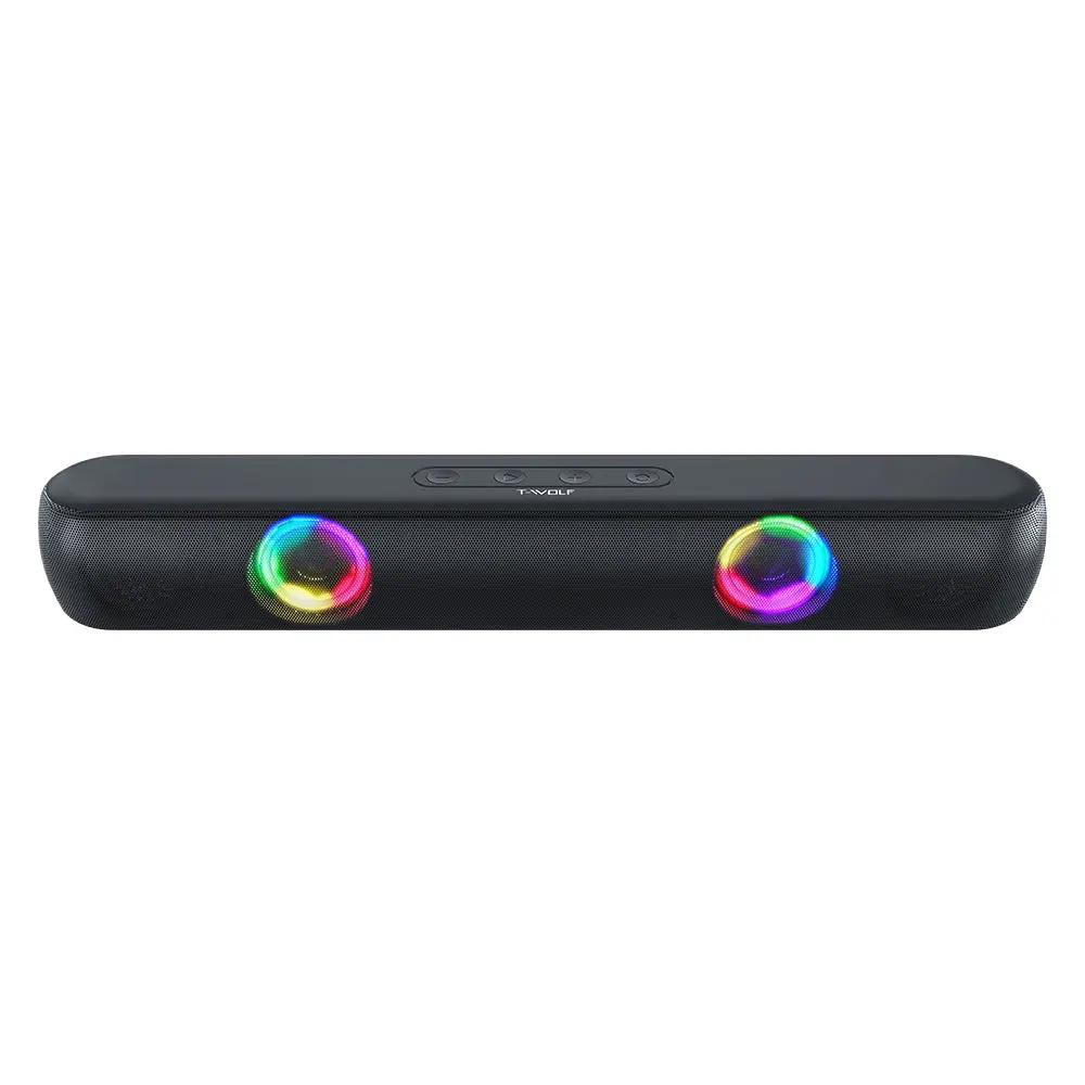 BT320 RGB Bluetooth Speaker – Dual 5W Stereo, TWS, Wireless Soundbar with Colorful Lights - FORGEMYPC