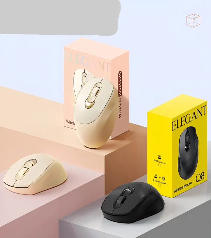 Q8 Wireless Silent Mouse – Silent, Rechargeable, Dual-Mode (Bluetooth + USB) - FORGEMYPC
