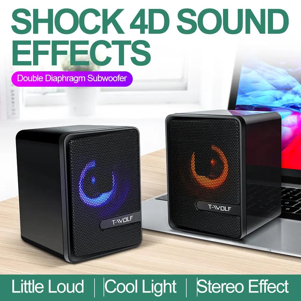 S3 RGB Wired Computer Speakers – Dual 3W Drivers, Compact Desktop Speakers with Breathing Lights - FORGEMYPC