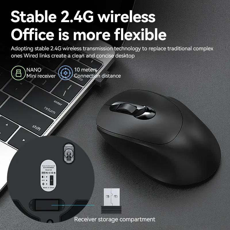 Q8 Wireless Silent Mouse – Silent, Rechargeable, Dual-Mode (Bluetooth + USB) - FORGEMYPC
