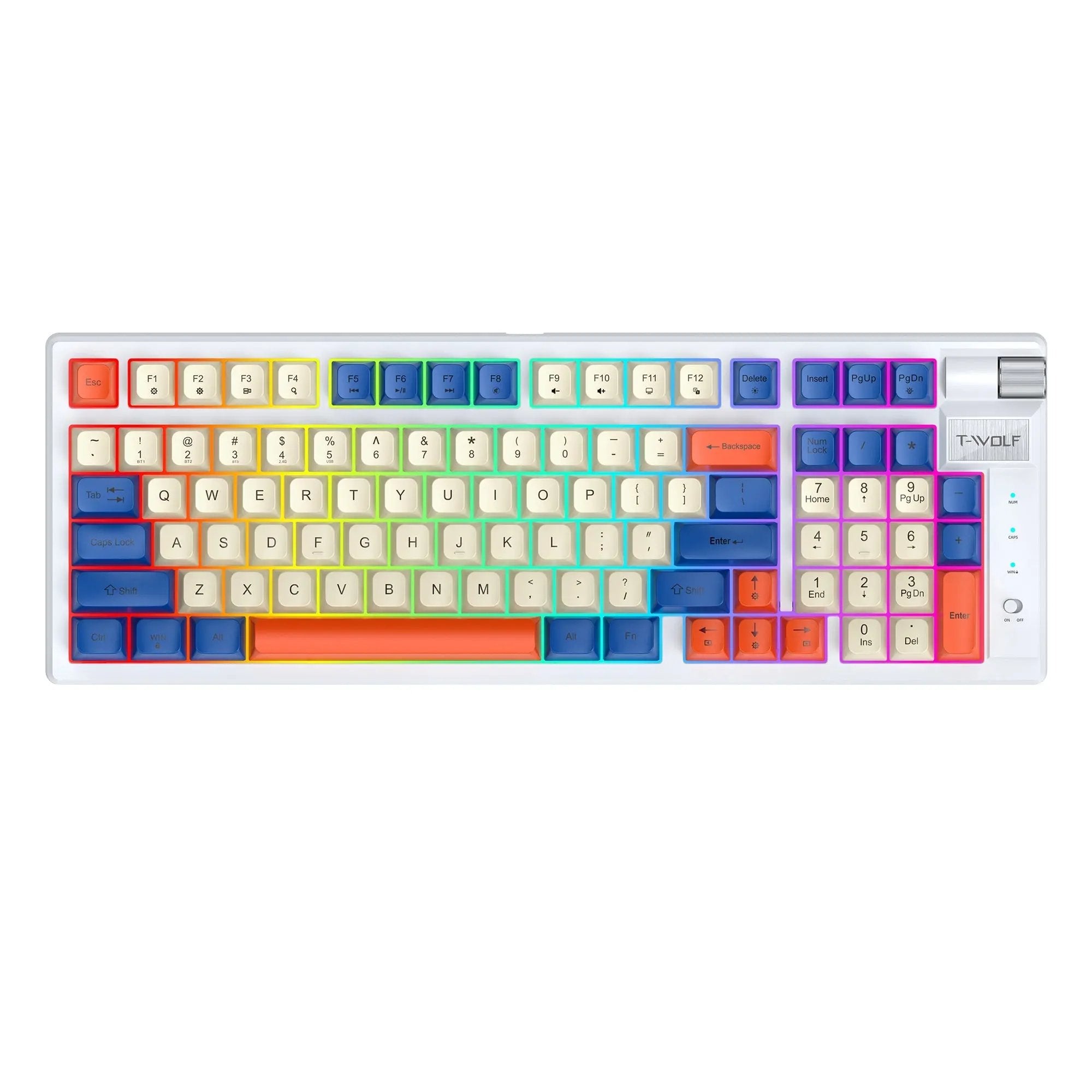 T70 Tri-Mode Mechanical Keyboard – Red Switch, RGB Backlit, Wired/Wireless/Bluetooth 3-in-1 - FORGEMYPC