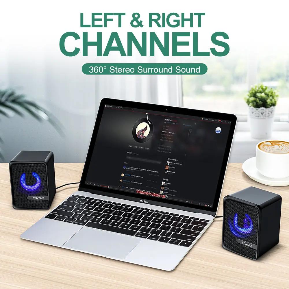S3 RGB Wired Computer Speakers – Dual 3W Drivers, Compact Desktop Speakers with Breathing Lights - FORGEMYPC
