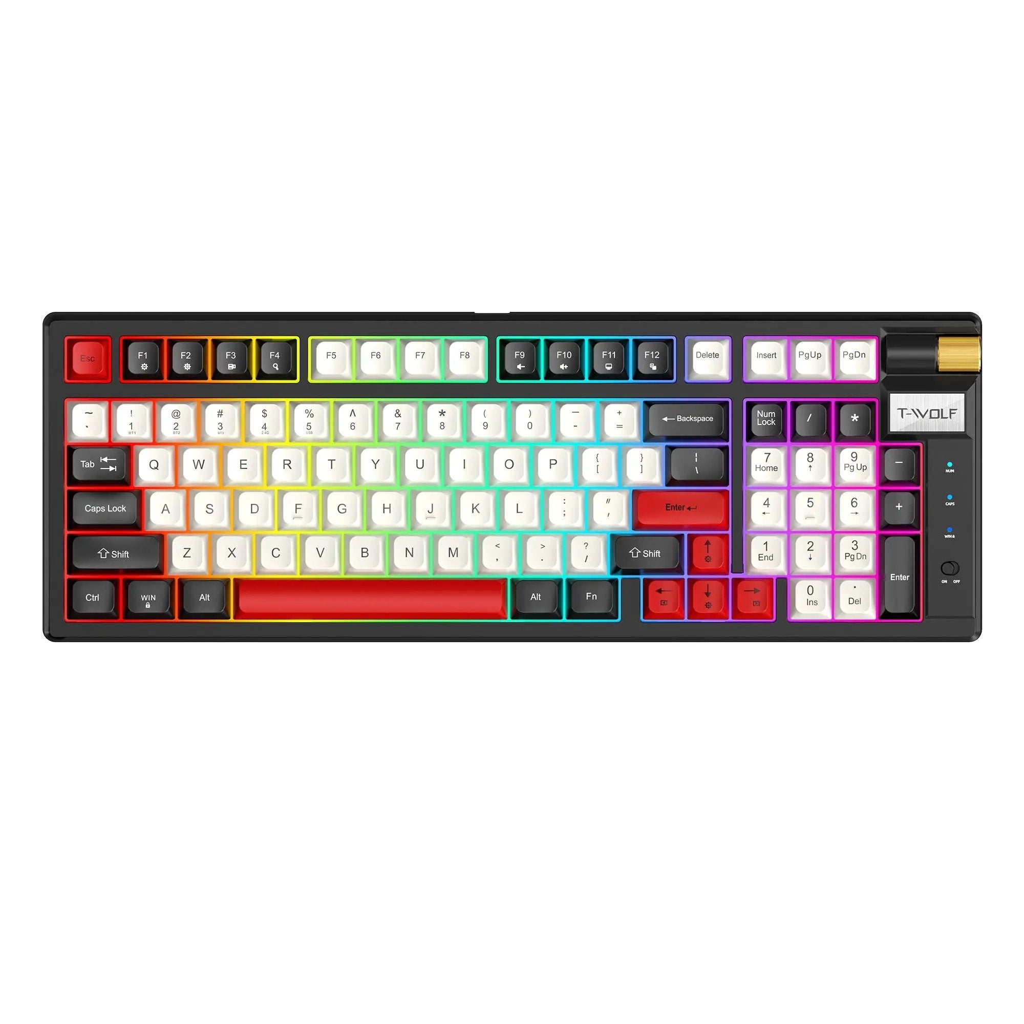T70 Tri-Mode Mechanical Keyboard – Red Switch, RGB Backlit, Wired/Wireless/Bluetooth 3-in-1 - FORGEMYPC