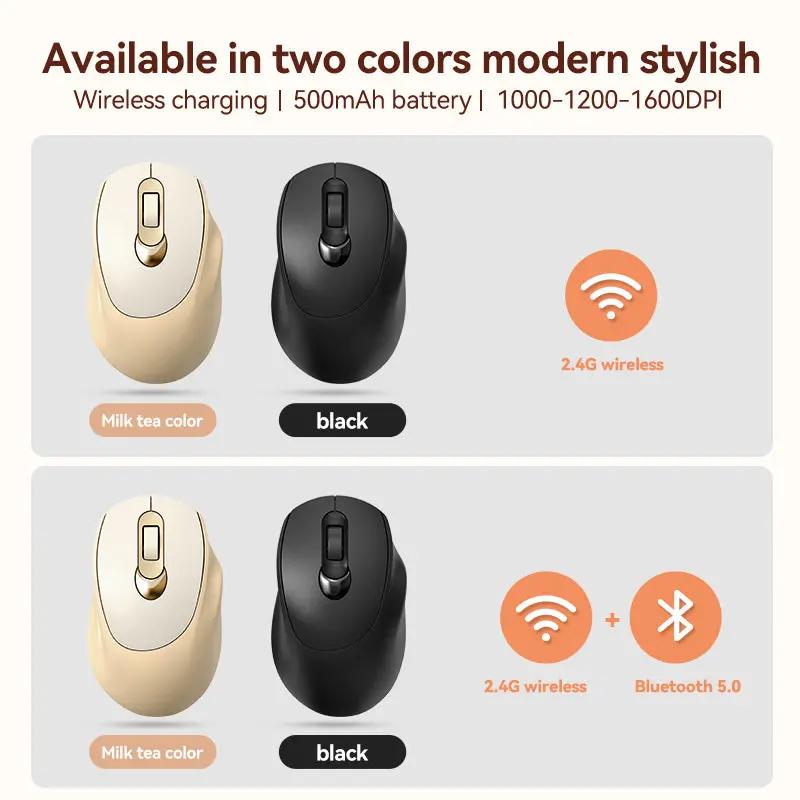 Q8 Wireless Silent Mouse – Silent, Rechargeable, Dual-Mode (Bluetooth + USB) - FORGEMYPC
