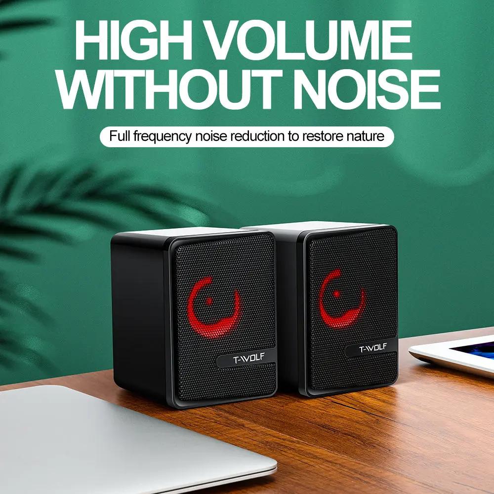 S3 RGB Wired Computer Speakers – Dual 3W Drivers, Compact Desktop Speakers with Breathing Lights - FORGEMYPC