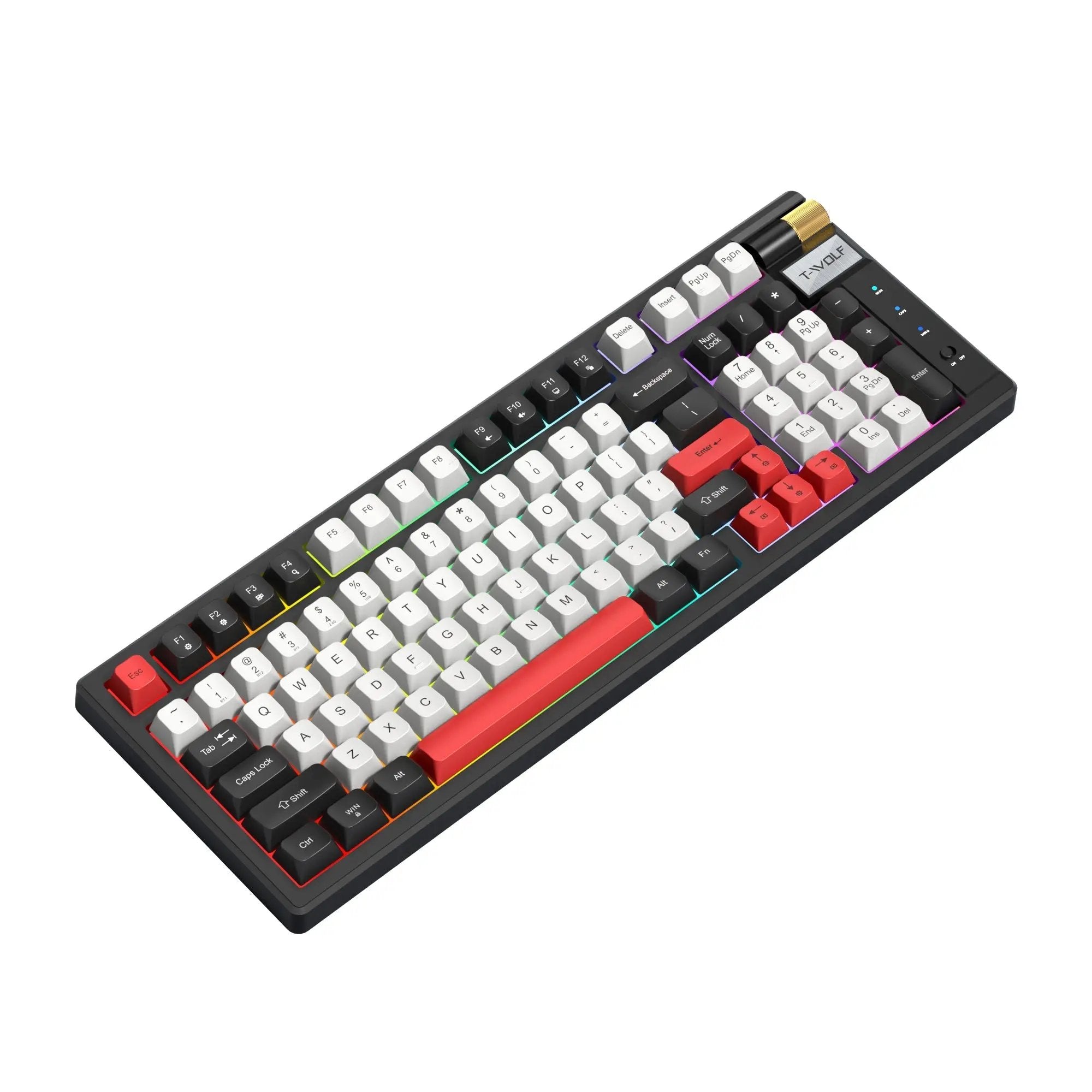 T70 Tri-Mode Mechanical Keyboard – Red Switch, RGB Backlit, Wired/Wireless/Bluetooth 3-in-1 - FORGEMYPC
