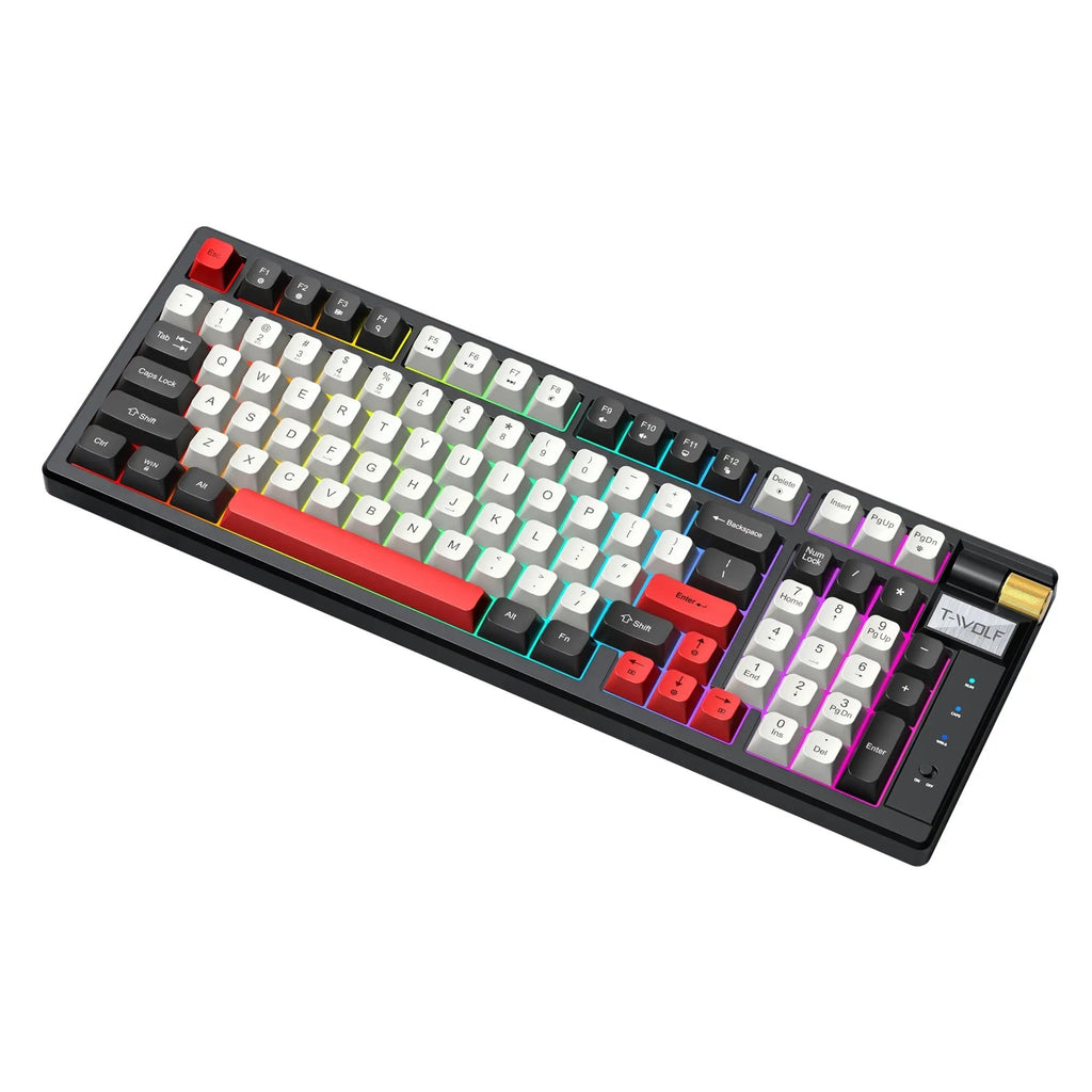 T70 Tri-Mode Mechanical Keyboard – Red Switch, RGB Backlit, Wired/Wireless/Bluetooth 3-in-1 - FORGEMYPC
