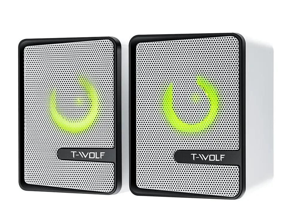 S3 RGB Wired Computer Speakers – Dual 3W Drivers, Compact Desktop Speakers with Breathing Lights - FORGEMYPC