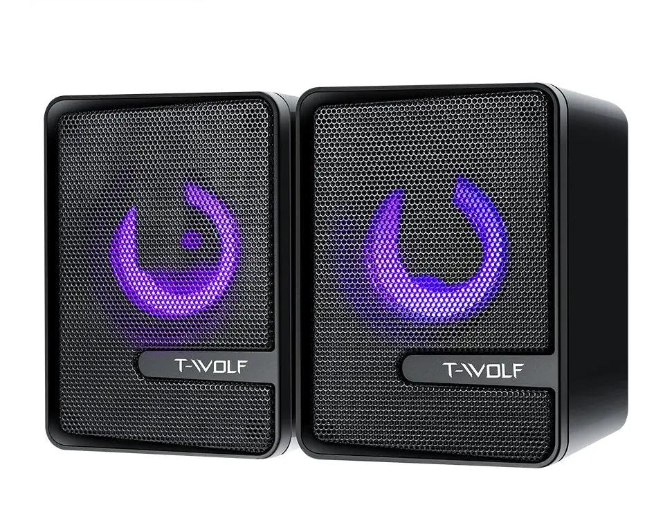 S3 RGB Wired Computer Speakers – Dual 3W Drivers, Compact Desktop Speakers with Breathing Lights - FORGEMYPC