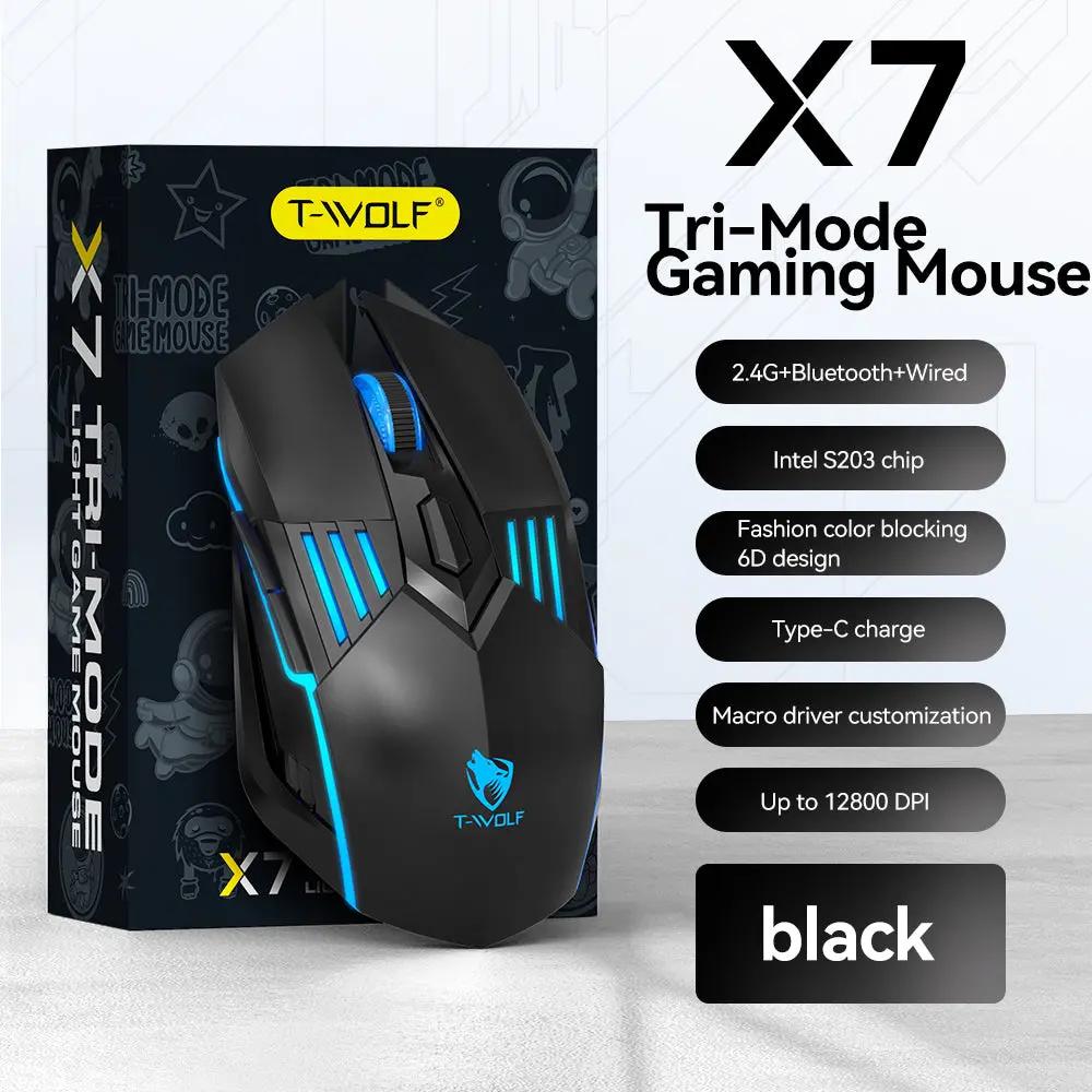 X7 Tri-Mode Gaming Mouse – Wired, Wireless & Bluetooth | RGB, 12800 DPI - FORGEMYPC