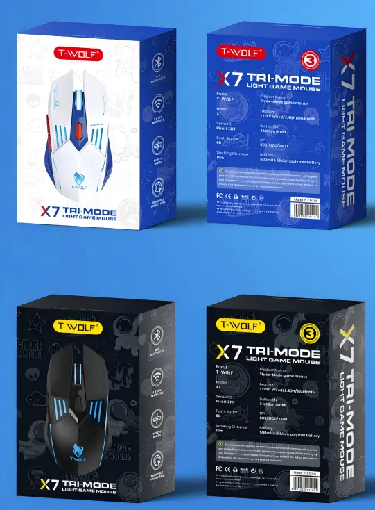 X7 Tri-Mode Gaming Mouse – Wired, Wireless & Bluetooth | RGB, 12800 DPI - FORGEMYPC